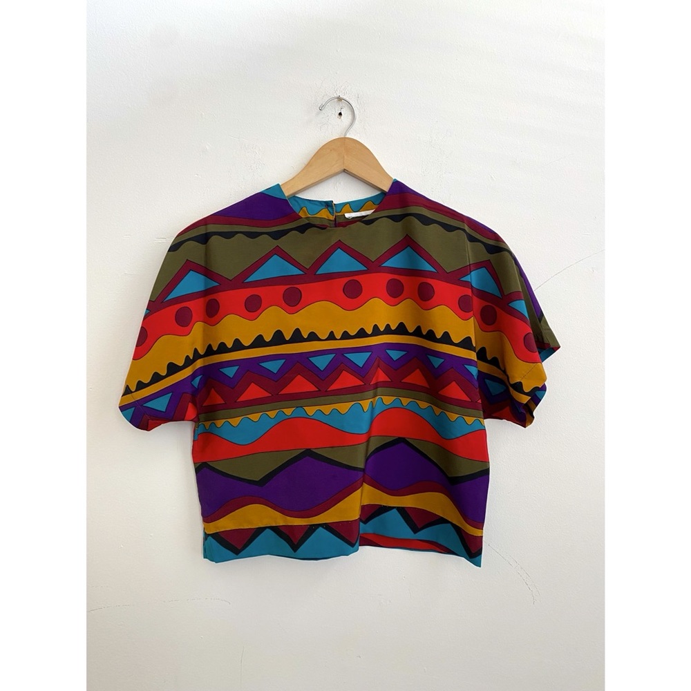 Vintage Abstract Landscape Blouse Medium/large - Picture 5 of 7
